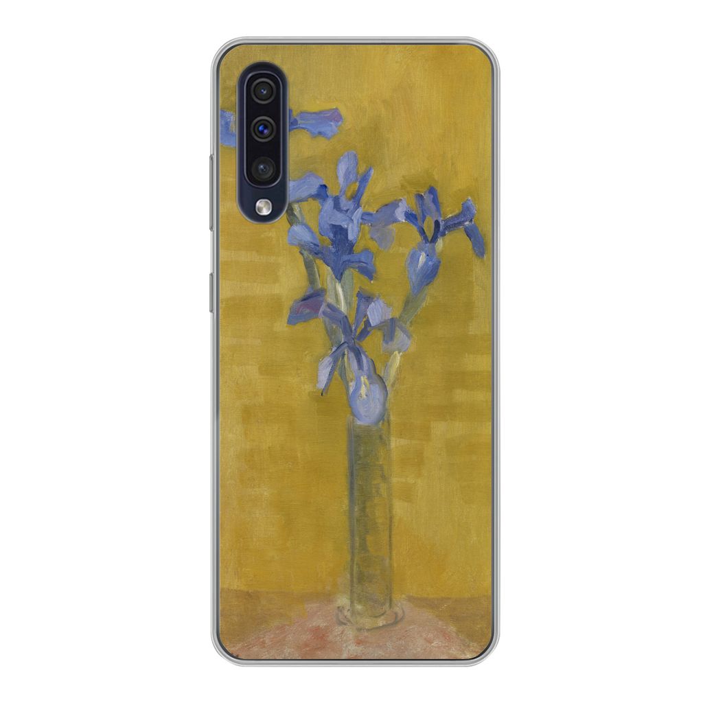 MuchoWow Handyhülle Schutzhülle Hülle für Samsung Galaxy A30s Schwertlilien - Piet Mondrian - Alte Meister Silikon Softcase Handy Hülle - Ka...