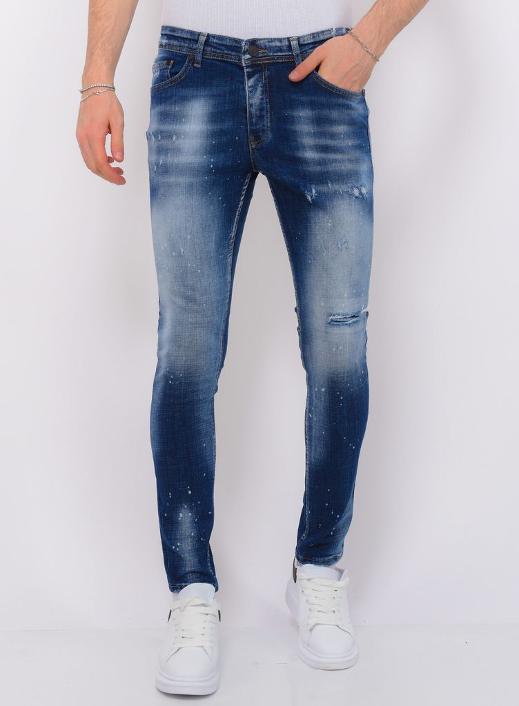 Blue Stone Washed Hosen Slim - 29