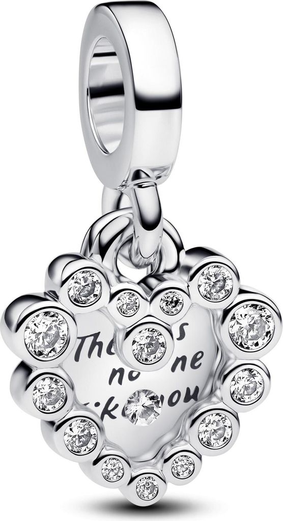 Pandora Charm Sparkling Heart Double Dangle 793765C01 silber