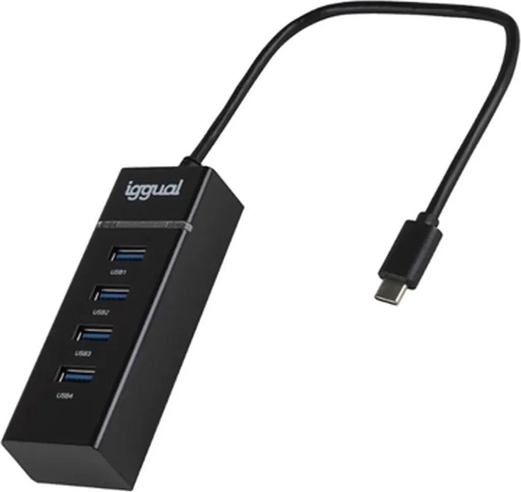 Iggual IGG319239 Hub USB-C 4 Porte 3.0 | Espansione Veloce 5Gbps