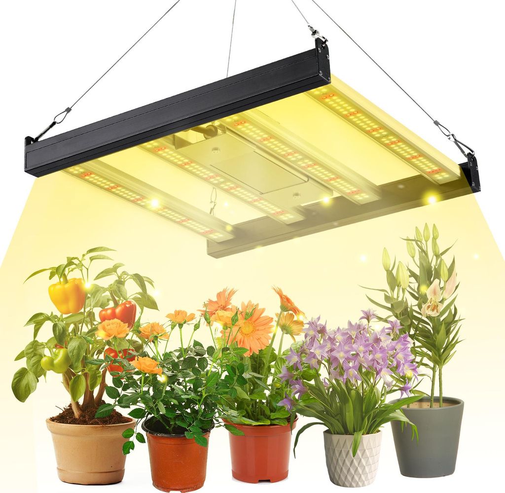 Jayseuw 1x Professionelle LED Grow Lampe mit Vollspektrum & Aluminiumrahmen – Pflanzenleuchte für Zimmerpflanzen, Kräuter & Gemüse, energiespa...