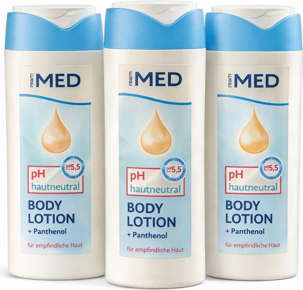 3x250 ml Ream MED Body Lotion Panthenol pH 5,5 empfindliche Haut