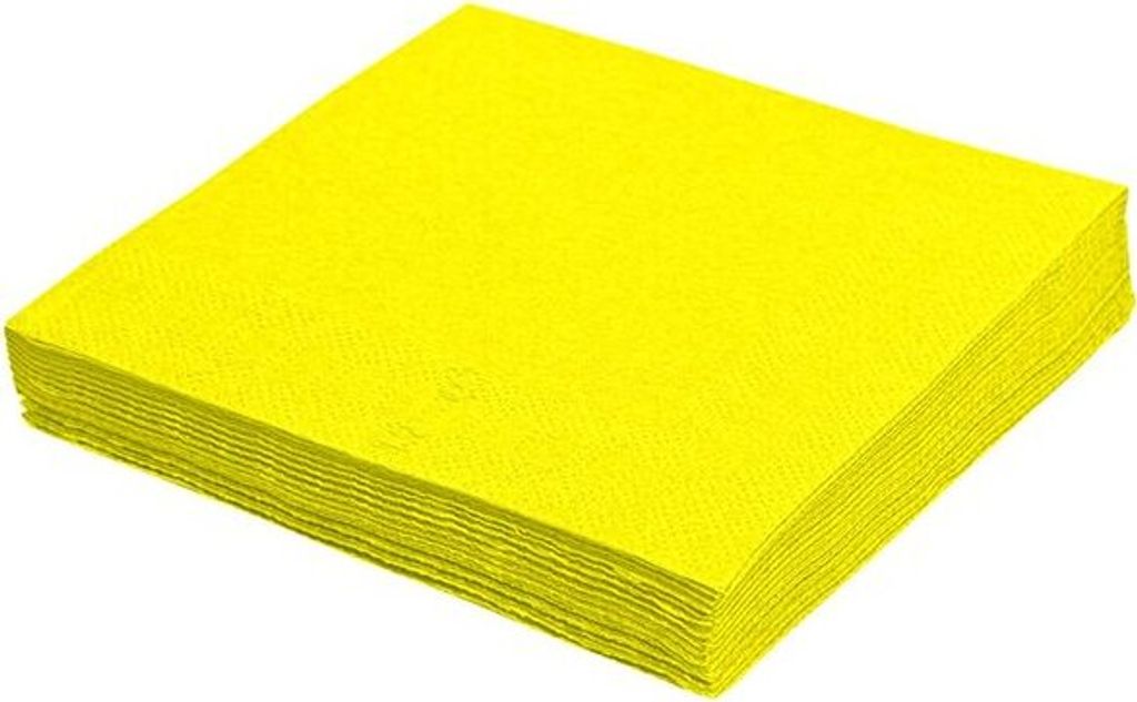 1250x Servietten 24 x 24 cm 1/4 -Falz 2-lagig gelb