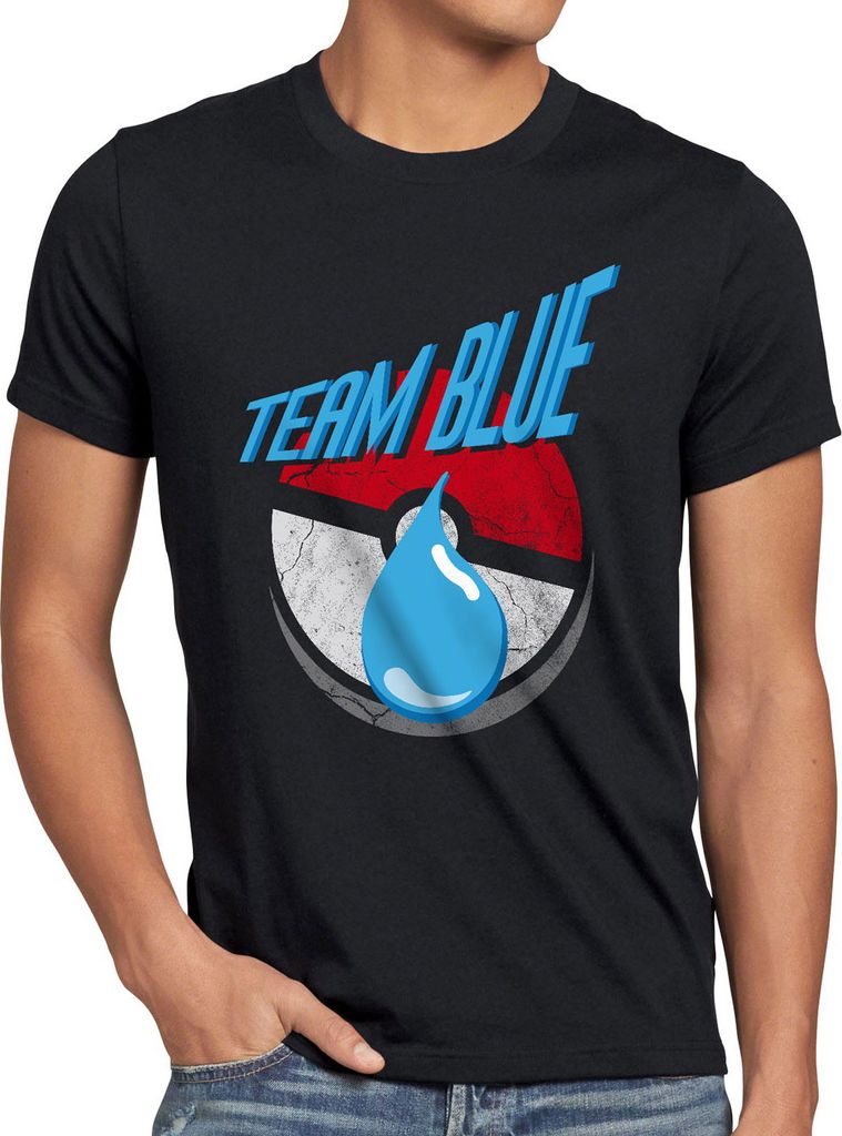 BaumwolleCloud TEAM BLUE Herren T-Shirt Team Blau Weisheit Wasser Mystic