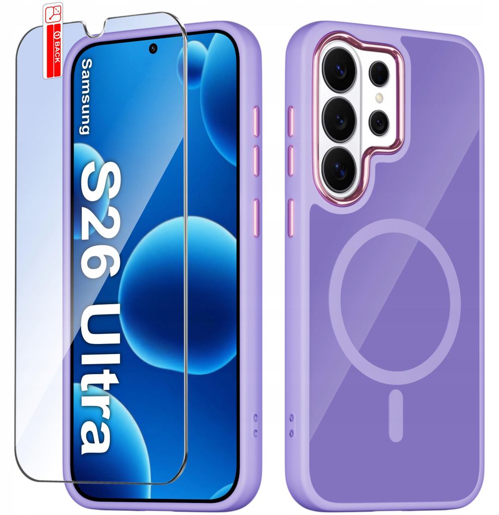 Hülle für Samsung S26 Ultra – Magsafe-Hülle, matt, magnetisch, Premium + Glas