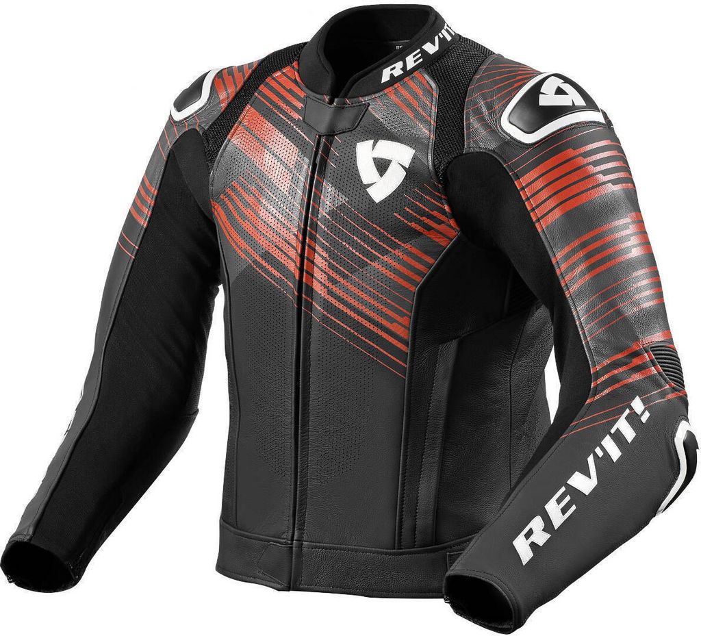 Revit Apex Motorrad Lederjacke, schwarz/rot, 56