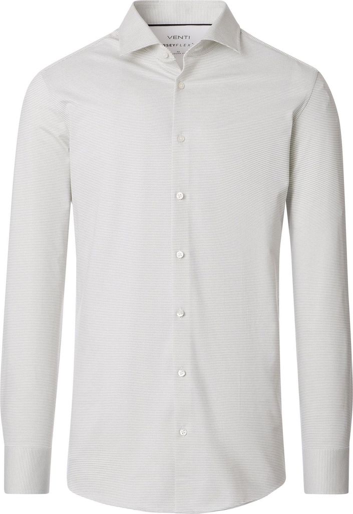 VENTI Herren Businesshemd Langarm Kent Modern-Fit Jerseyflex Hellgrün 43