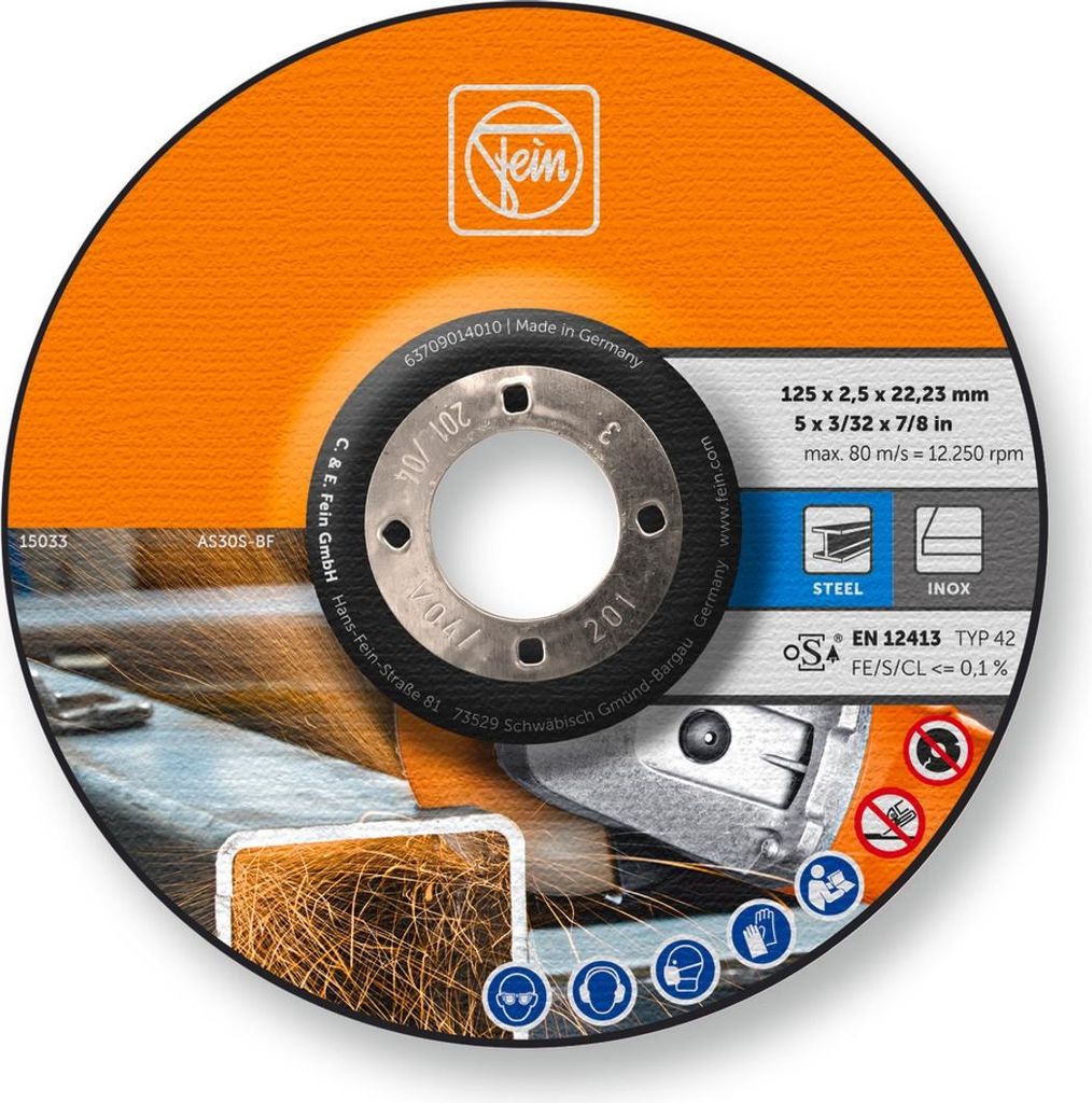 Fein Trennscheibe, 25 Stück (125 mm, 2,5 mm, für Bleche, Rohre, Profile)