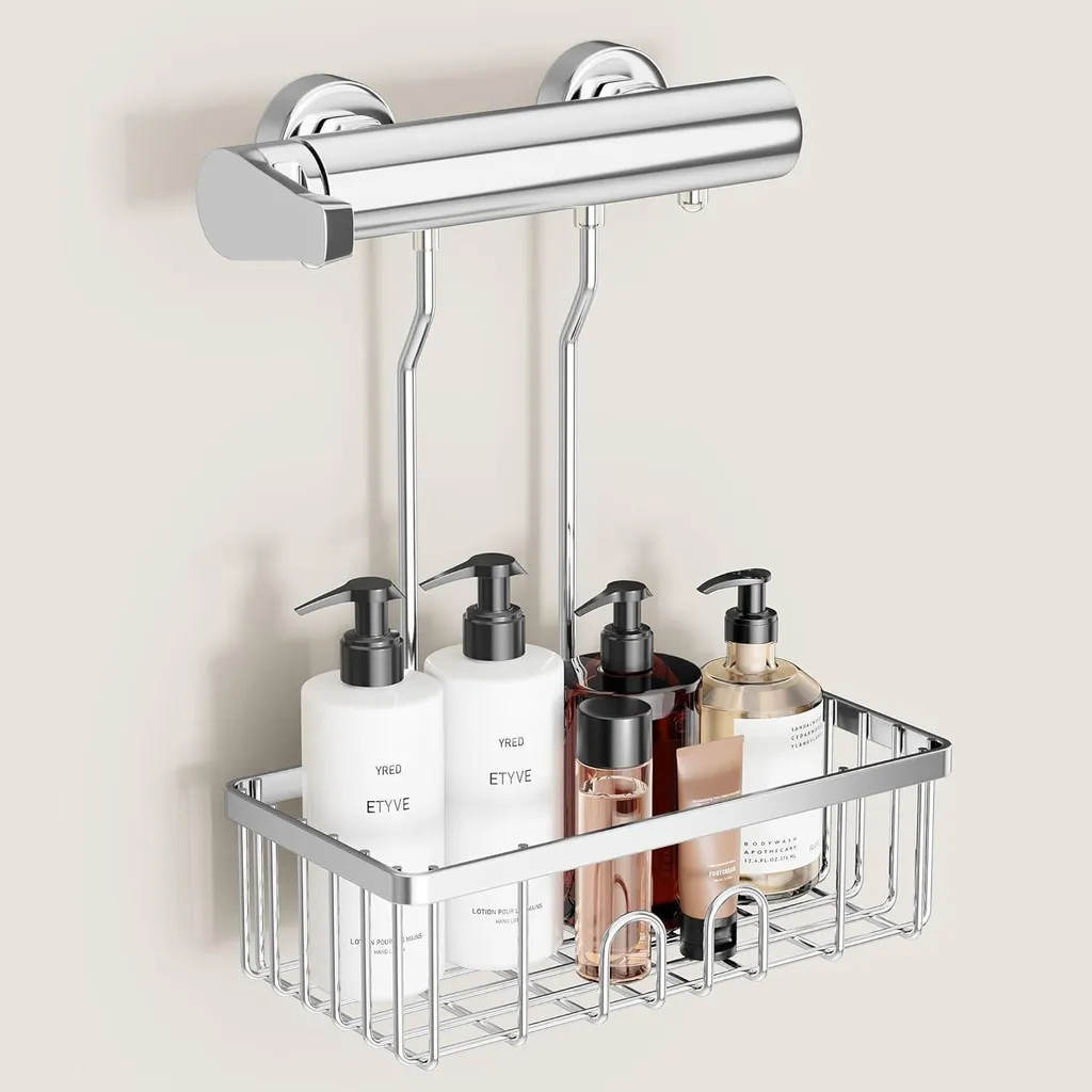 Organisateur de douche sans percer en Inox 30cm pour ranger vos produits