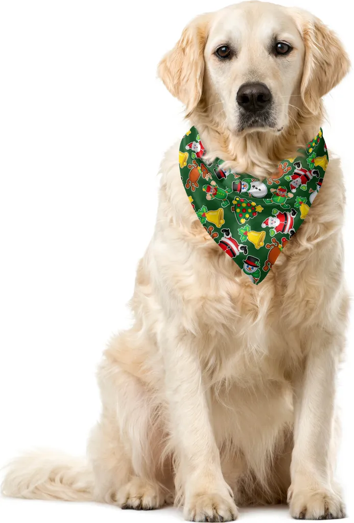 ABAKUHAUS Bandana natalizia per animali domestici, Vivid Joyous, 40x40 cm, multicolore