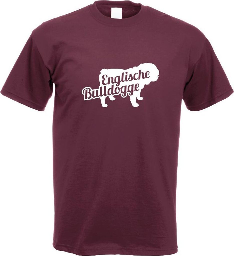 Kiwistar - T-Shirt - Burgund - Englische Bulldogge Herren Funshirt Bedruckt Design Sprüche Spruch Motive - mit Motiv Bedruckt - Funshirt Design - ...