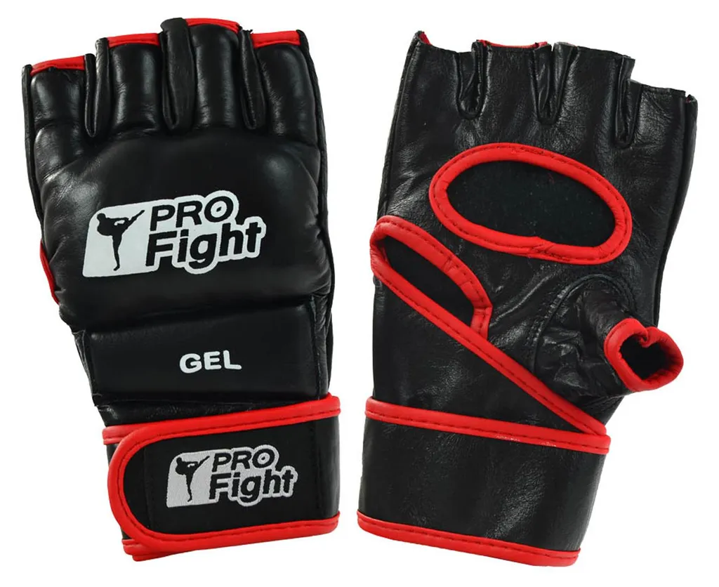 Gants MMA Cuir PROfight L Protégez vos Mains et Poignets Noir Combat