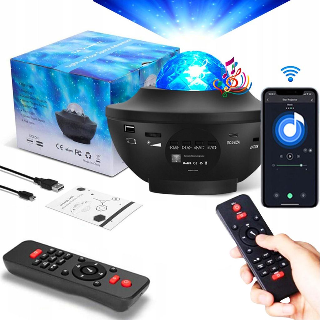 LED sterrenprojector nachtlamp met luidspreker Productafbeelding 