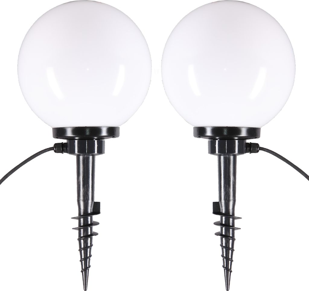 Kugelleuchten Kugellampen Garten Lampe 2er Set Ø 25cm Erdspieß Außenleuchte
