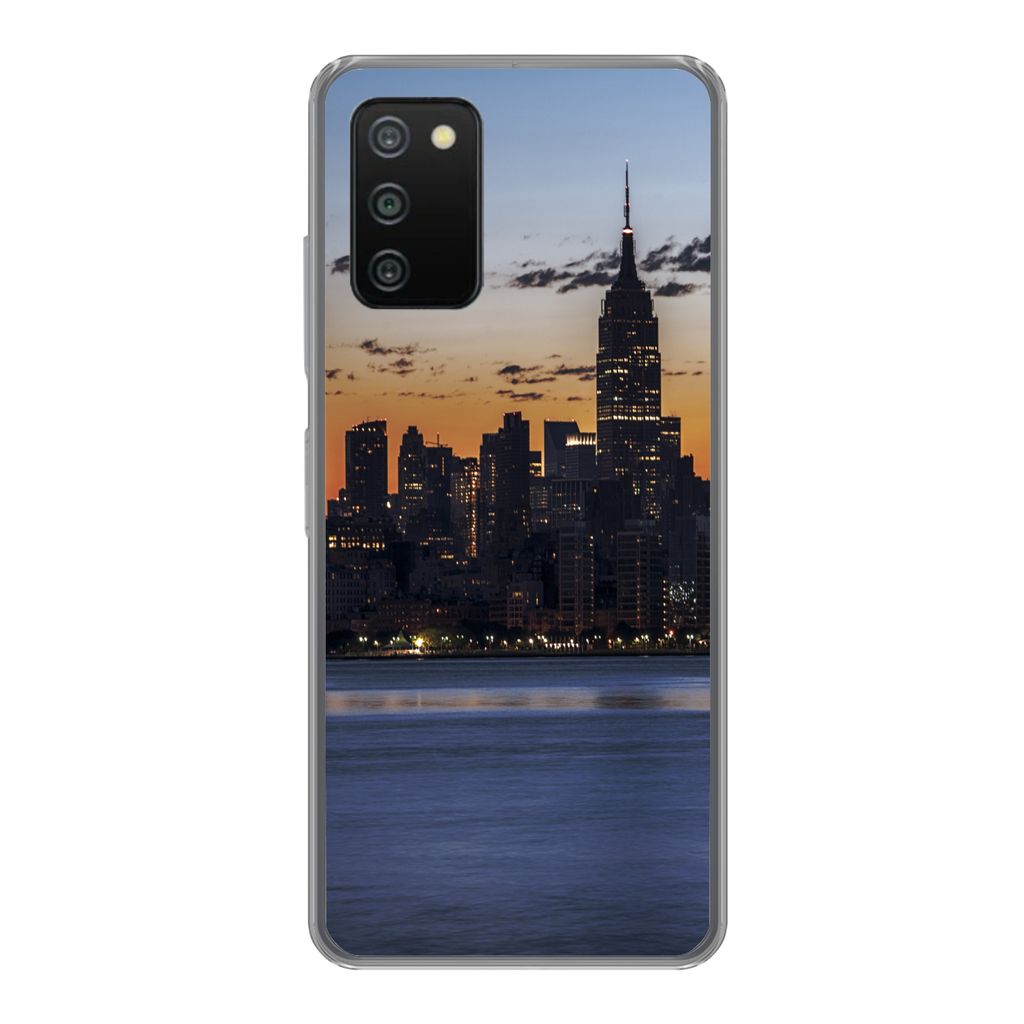 MuchoWow Handyhülle Schutzhülle Hülle für Samsung Galaxy A03s New York - Skyline - Amerika Silikon Softcase Handy Hülle - Schutz
