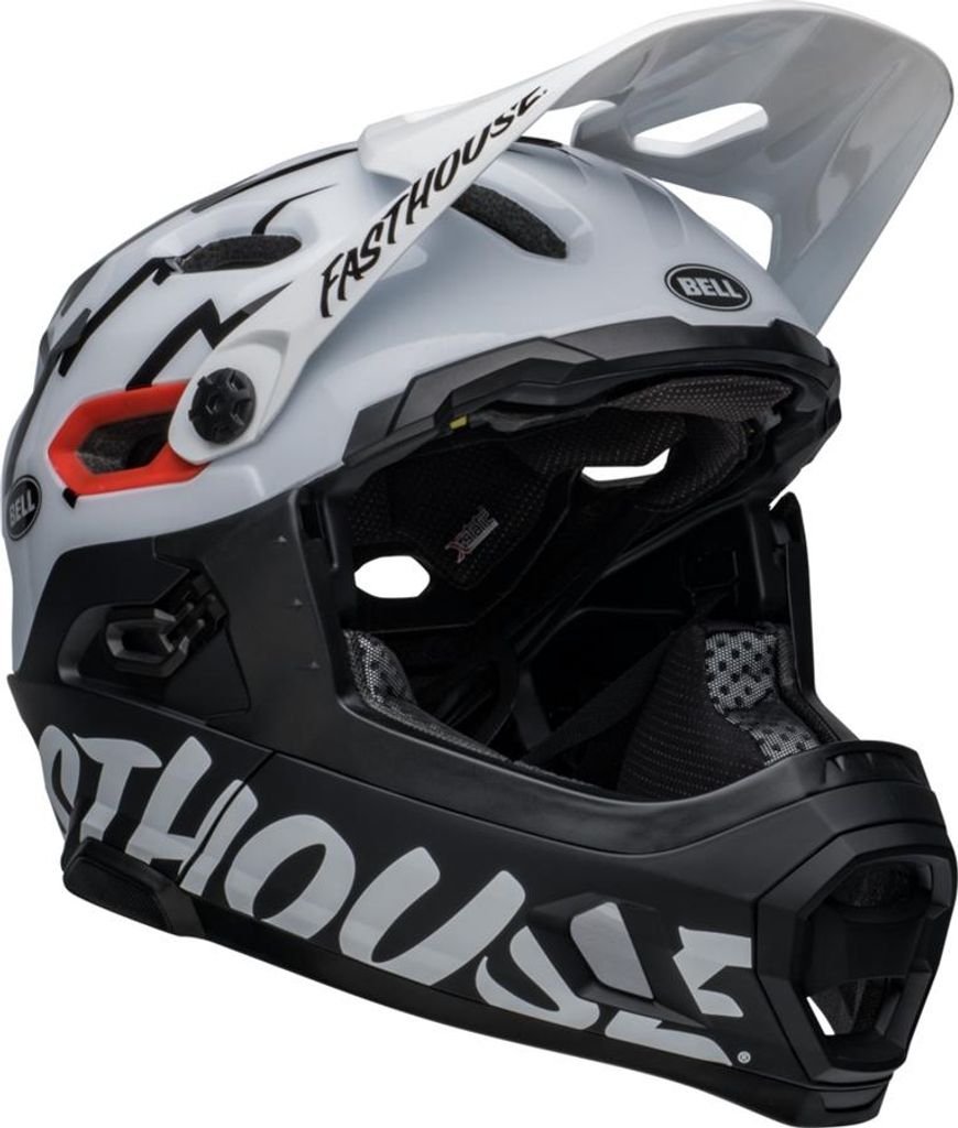 Bell SUPER DH Spherical Fahrradhelm matte/gloss black/white fasth. L Schwarz