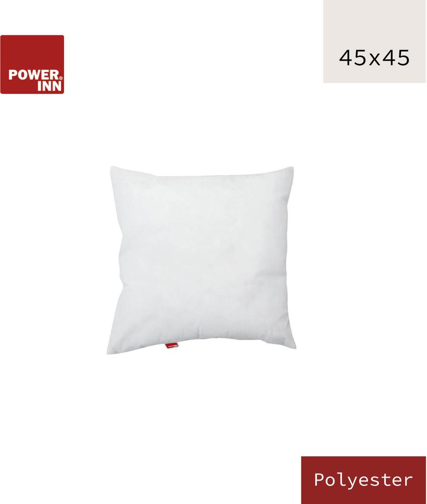 POWER INN Innenkissen | Polyester | 45 x 45 cm | Kisseninlett | Waschbar bei 95°C