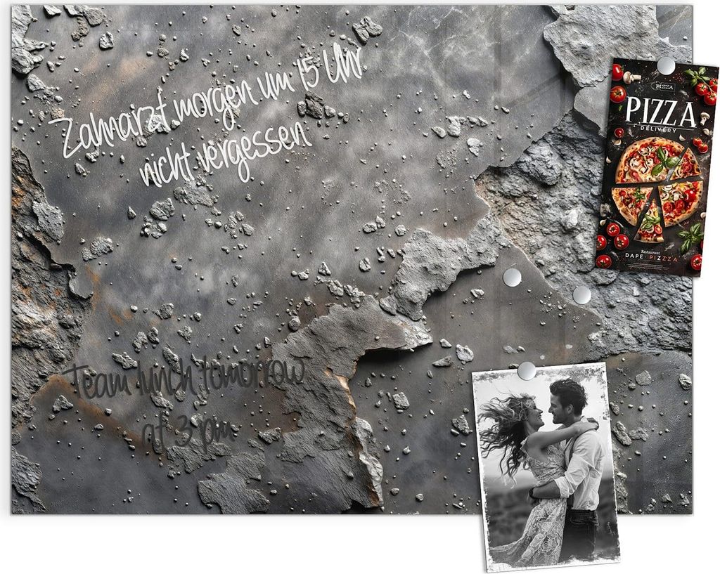 Magnettafel 120x90cm Pinnwand Whiteboard beschreibbar - Verwitterte Oberfläche