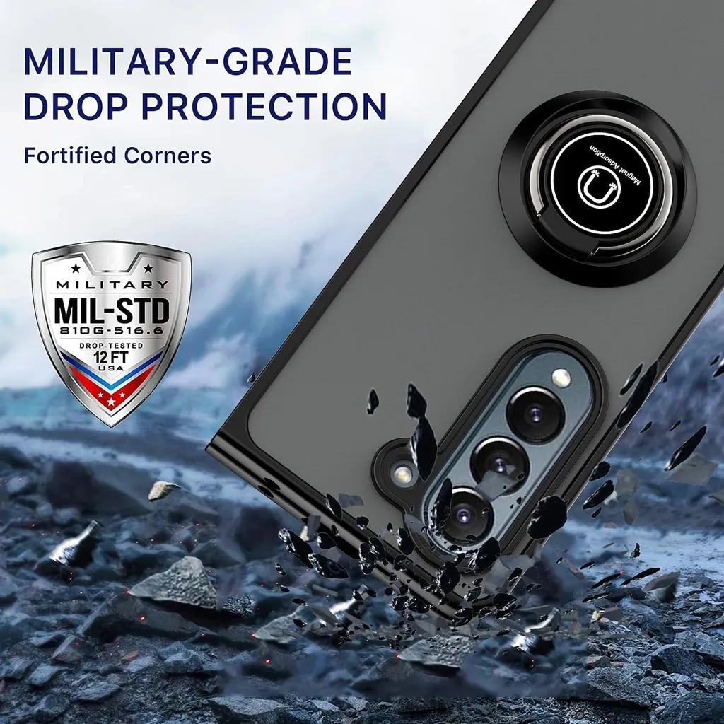 Cover Minimal Samsung Fold6 Blu Scuro - Shadow Design Hybrid - 3