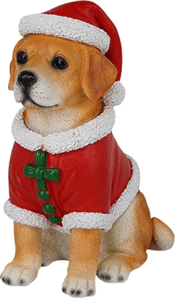 Realistische Hundefigur, Harz, Welpe, Tierstatue, Weihnachtsdekoration, lebensechtes Labrador-Bichon-Corgi-Modell für die Innen- und Außendekoration