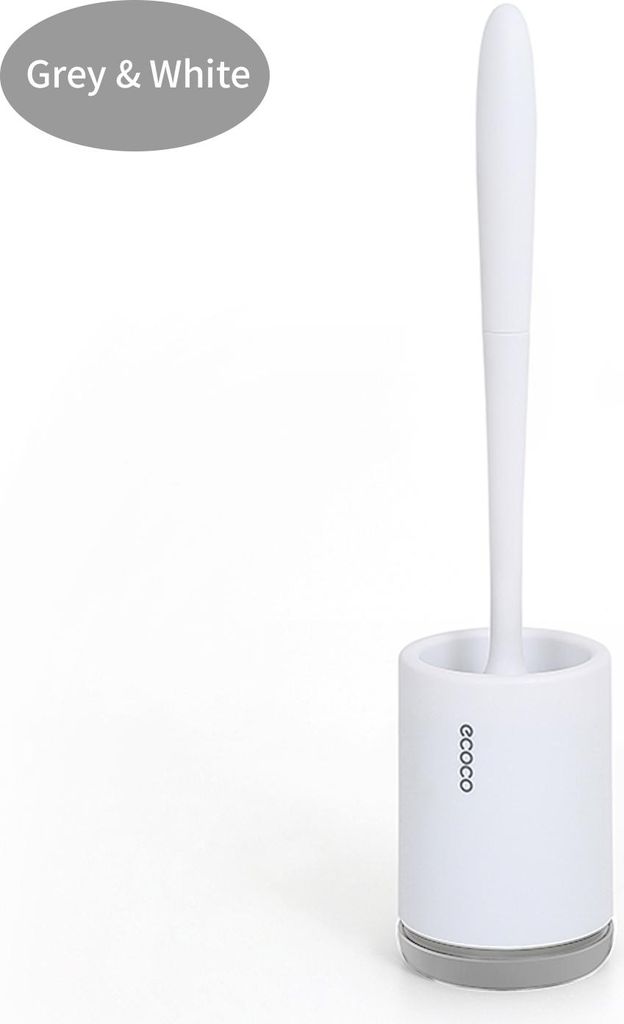 ecoco Toilettenbürste und Halter Set Toilettenschüsselbürste Badezimmer hohler Abflusshalter Toilette weicher Reiniger Bürstenset mit Caddy