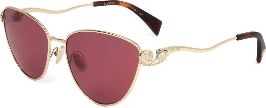 Lanvin Lunettes de soleil Femme pour conduite et plage Or Bordeaux 59