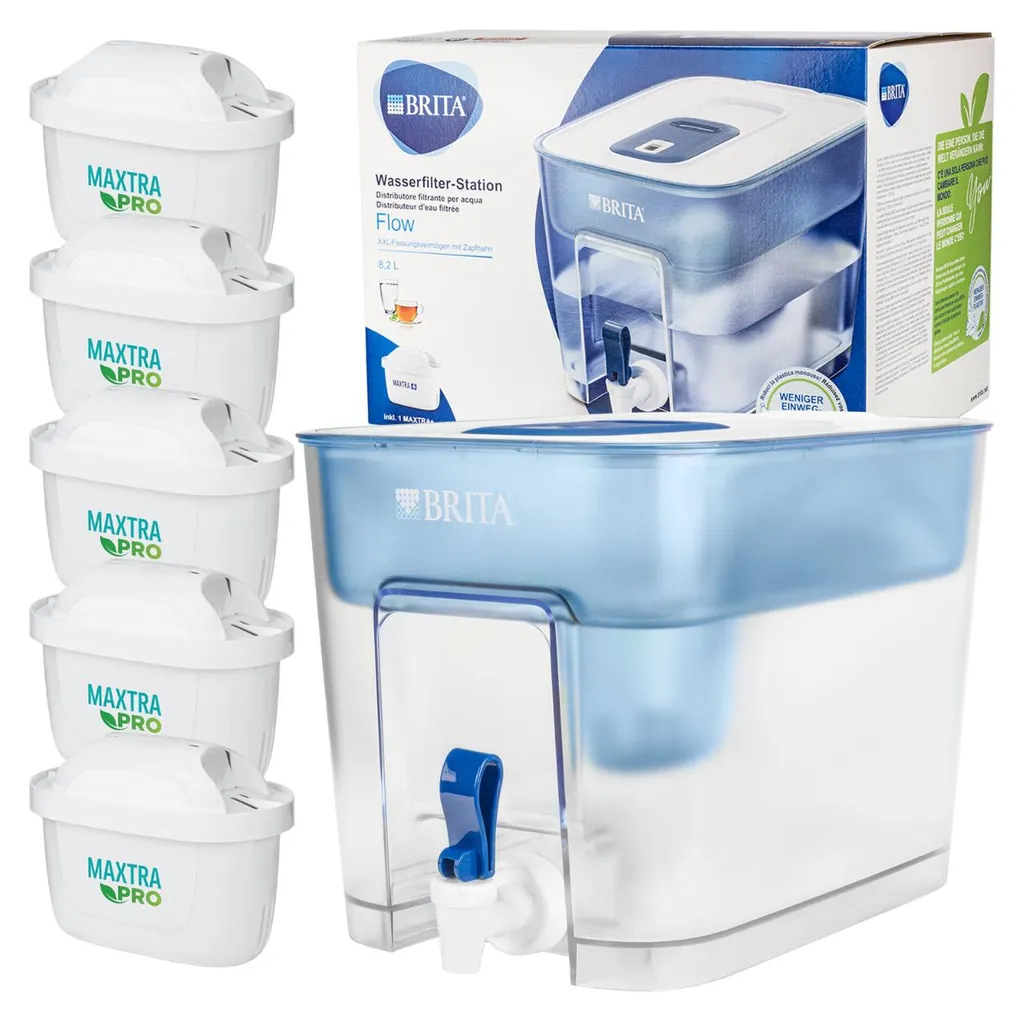 Brita Flow 8,2L Fontaine Filtrante avec 5 Cartouches Maxtra PRO Pureté
