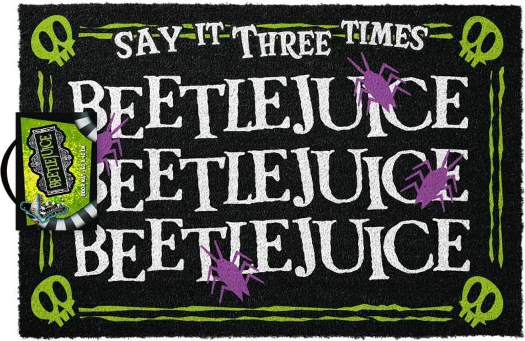 Inny, zerbino di Halloween Beetlejuice 60x40cm decorativo e Immagine del prodotto 