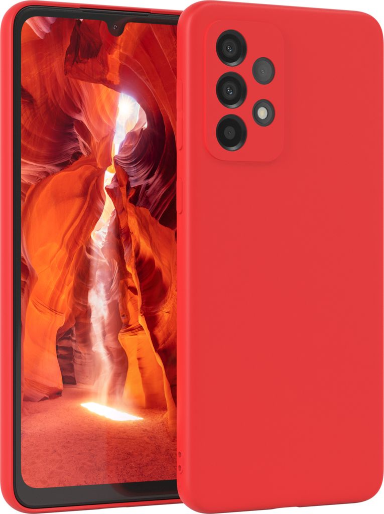 EAZY CASE - TPU Hülle für Samsung Galaxy A33 5G, TPU Case stoßfeste Handyhülle, weiches Cover mit Kameraschutz, Silikonhülle in Rot