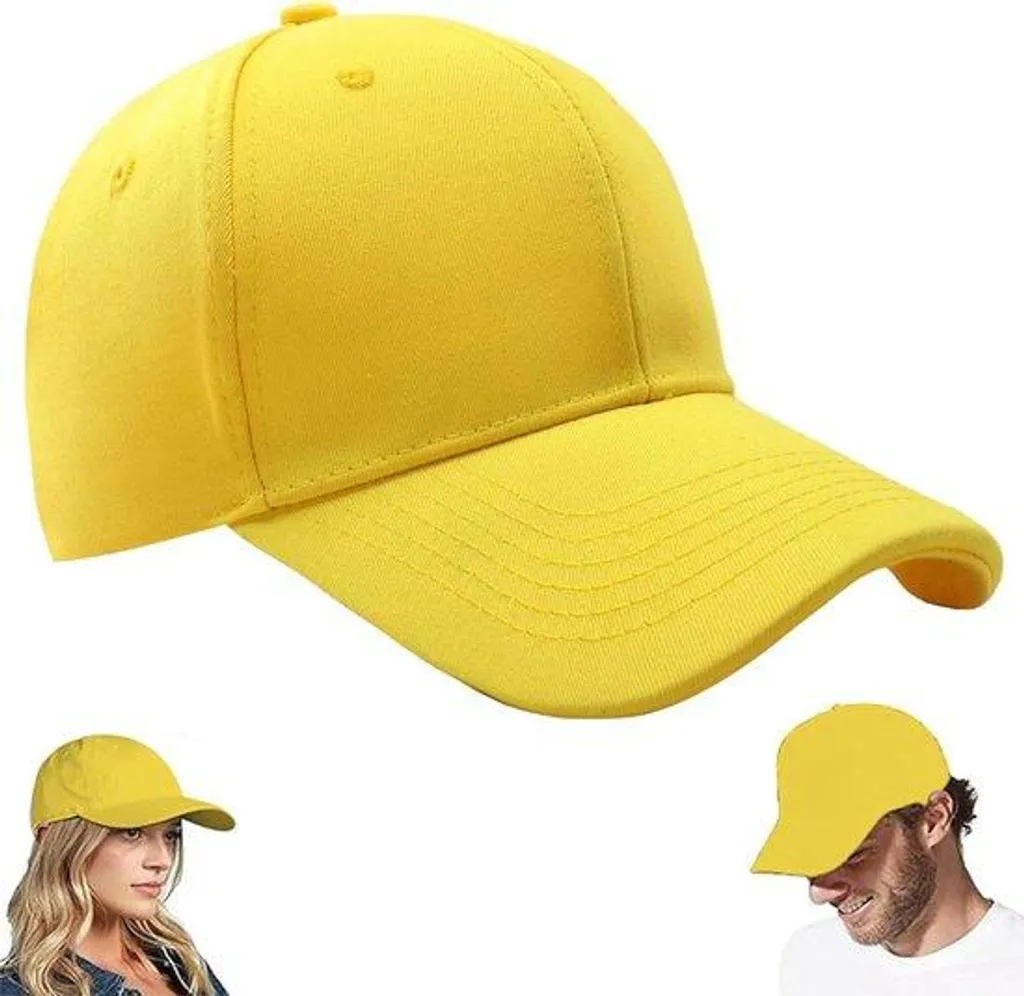 Casquette anti-UV jaune sport renforcée contre soleil et transpiration