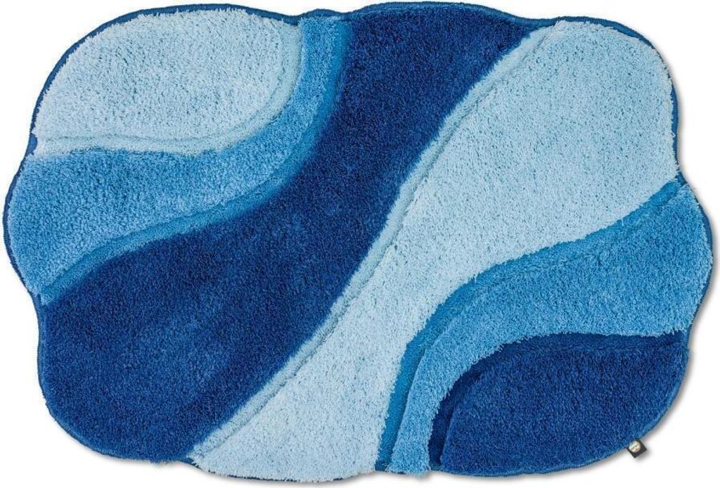 Rhomtuft Badteppich Ambiente oval 70 x 150 cm Farbe polarblau/ultra/royal