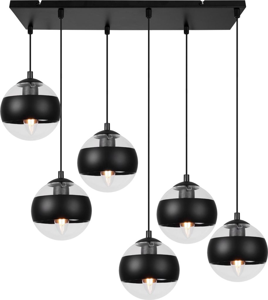 Schwarze Loft Hängelampe – Moderne Deckenlampe Kronleuchter für Wohnzimmer, Küche und Bad
