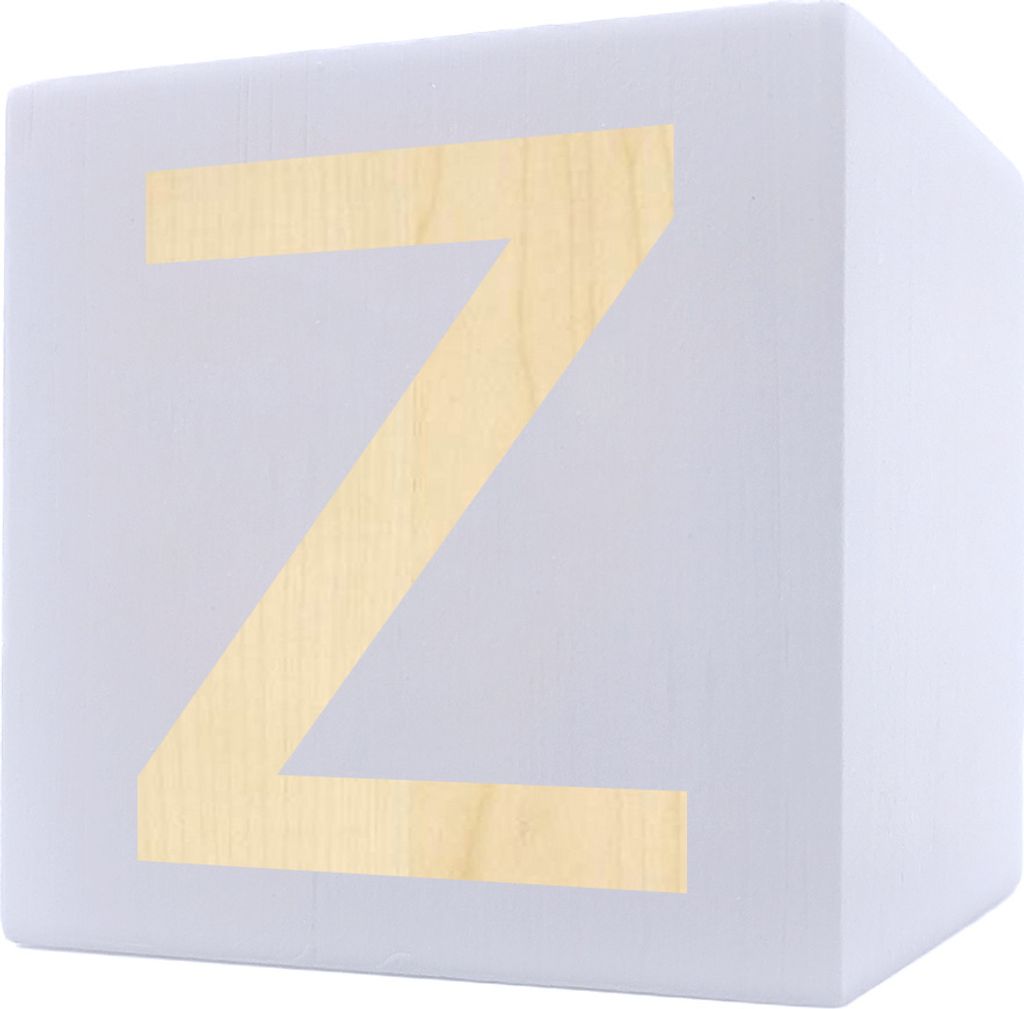 Holzbuchstabe Würfel, 5 x 5 cm, weiß, Buchstabe Z