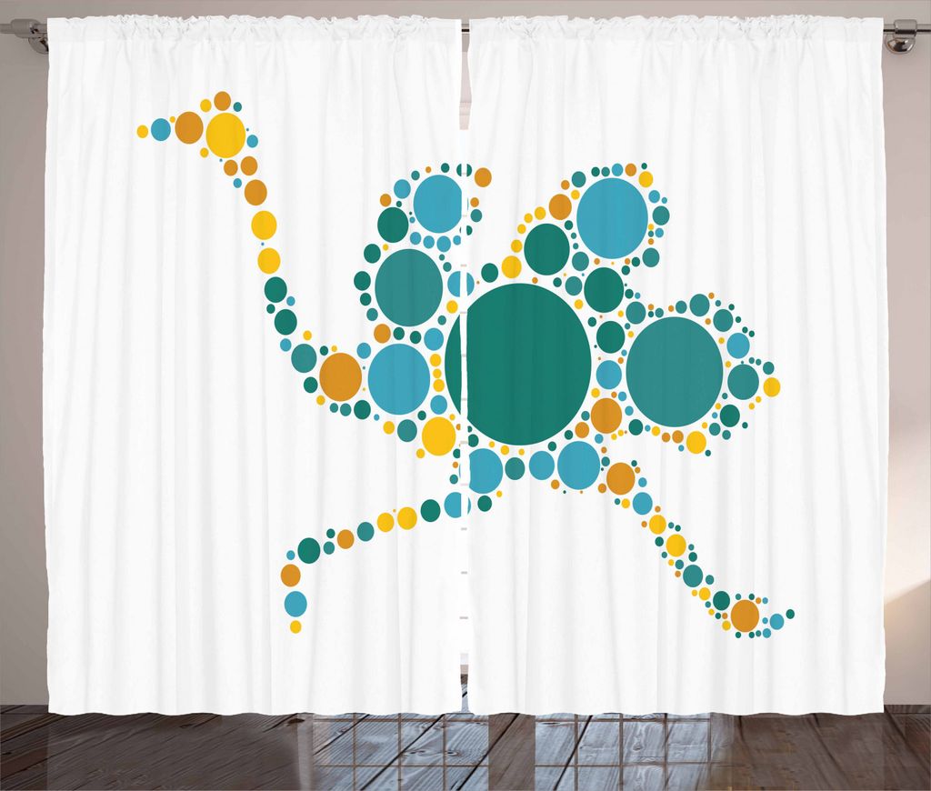 ABAKUHAUS Strauß Rustikaler Gardine, Abstrakte geometrische Moderne, Schlafzimmer Kräuselband Vorhang mit Schlaufen und Haken, 280 x 225 cm, Erde...