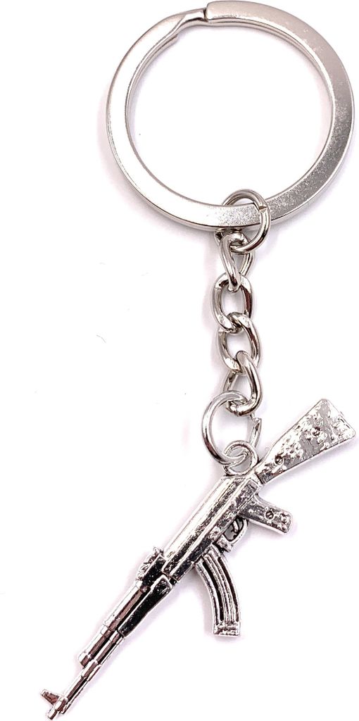 Onwomania Schlüsselanhänger Scharfschütze Sniper Gewehr Silber Metall Anhänger Charm