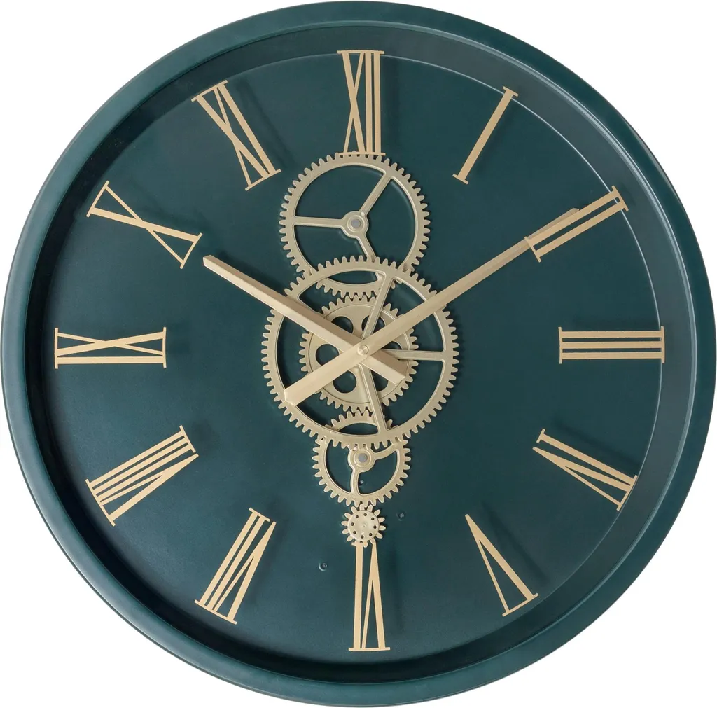 Pendule murale industrielle ARACELY 46cm avec rouages apparents design