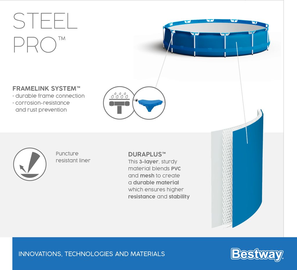 Bestway Steel Pro Swimming-Pool 305x76 cm Produktbild 12