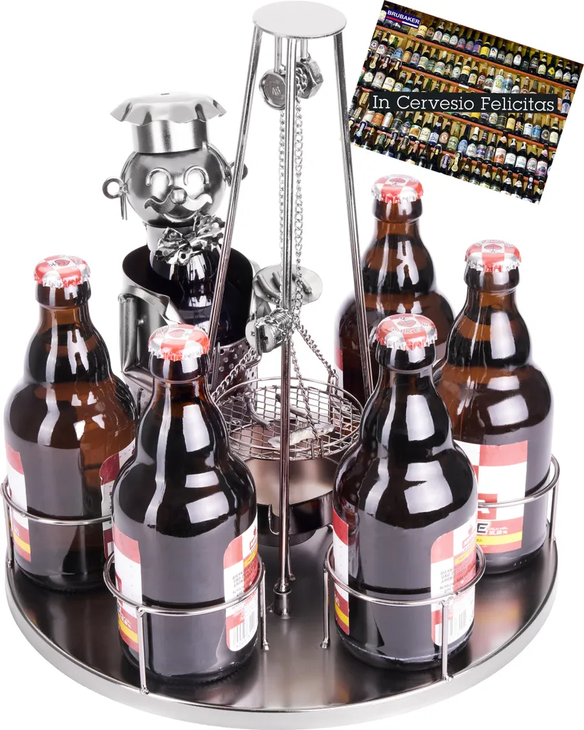 BRUBAKER Portabottiglie Metallo Grill Master - Idea Regalo BBQ