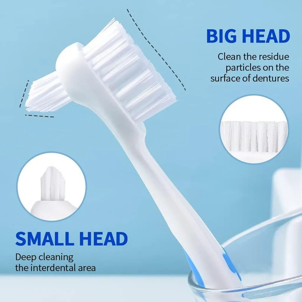 Brosses à Dentier Professionnelles avec Tête Double Face - Pack de 2 - 5