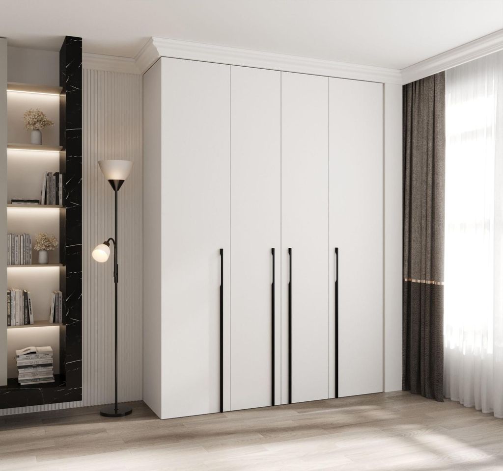 Kleiderschrank mit Regalböden 180/40 LORENA 3 - weiß/schwarz