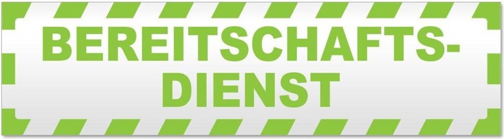 Kiwistar Bereitschaftsdienst gestreift Magnetschild Schild magnetisch - 30cm Lindgrün - Magnetfolie für Auto PKW Kfz