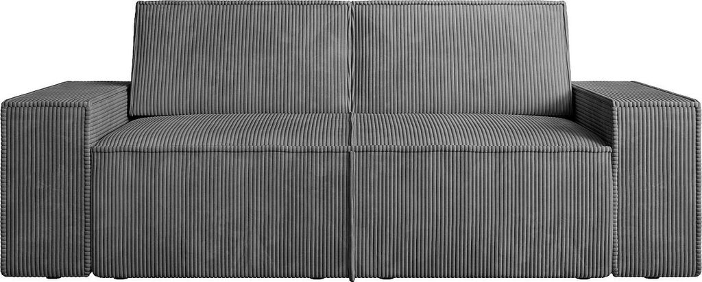 2-Sitzer-Sofa aus anthrazitfarbenem Kord - AMELIA Produktbild 
