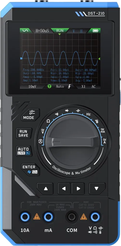 Oscilloscope portable 3 en 1 DST-210 avec multimètre 10MHz