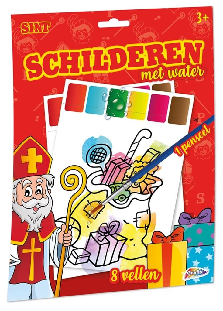 Kreative Handwerksgruppenmalerei mit Wasser Sinterklaas