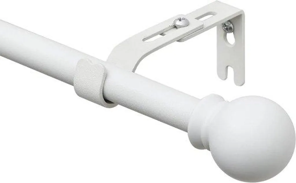 Tringle à voilages métallique 76-224 cm avec étriers réglables blanc