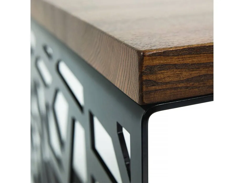 Table basse TOMAS bicolore noir et chêne - Design scandinave moderne