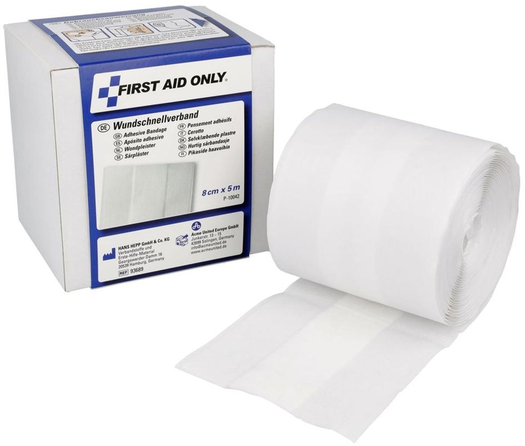FIRST AID ONLY Wundschnellverband 80 mm x 5 m weiß Produktbild 