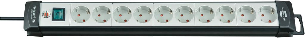 Brennenstuhl Premium-Line 10 brins, noir/gris clair, 3 m Image du produit 