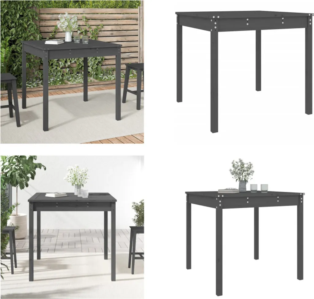 Tavolo Esterno Legno Pino Massiccio Grigio vidaXL 82.5cm | Arredo