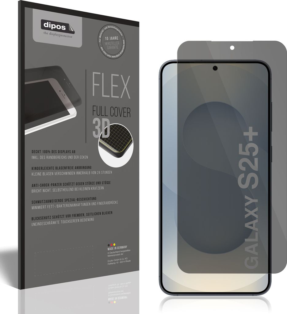 Full Cover Privacy Blickschutzfolie für Samsung Galaxy S25+ Folie Anti-Shock